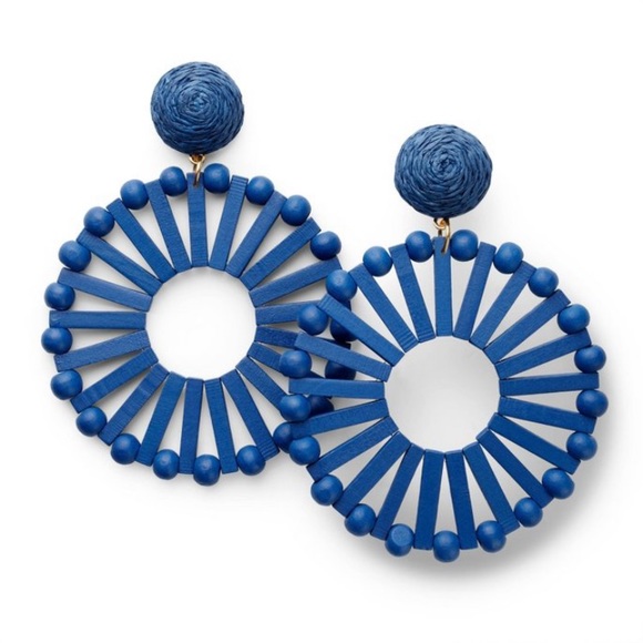 NWT Tabitha Brown x Target Woven Circular Drop Earrings Blue - Picture 1 of 3